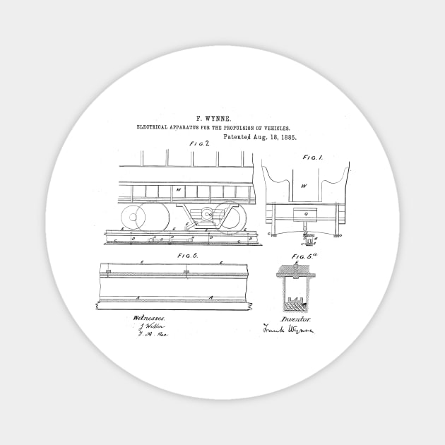 Electrical Apparatus for Propulsion of Vehicle Vintage Patent Hand Drawing Funny Novelty Gift Magnet by TheYoungDesigns